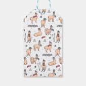 Llamas in Hats & Skarven Skigebiet Muster Geschenkanhänger (Rückseite)