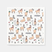 Llamas in Hats & Skarven Skigebiet Muster Serviette (Vorderseite)