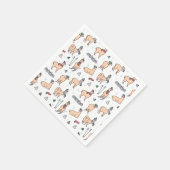 Llamas in Hats & Skarven Skigebiet Muster Serviette (Ecke)