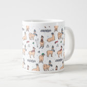 Llamas in Hats und Skarabäen Skigebiet Muster Jumbo-Tasse (Vorderseite Rechts)