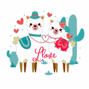 Llamas in Llove-Magnet Fotoskulptur Magnet