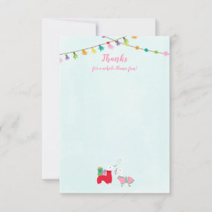 Llamas in Pajamas Slumber-Party Dankeskarte