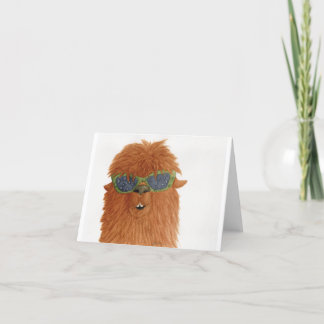 Llamas in Shades: April Grußkarte 4"x5.6" Feiertagskarte