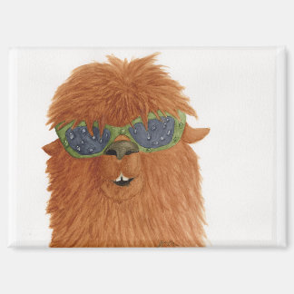 Llamas in Shades: April Magnet 3.5"x2.5"