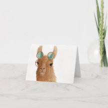 Llamas in Shades: Grußkarte 4 September"x5,6"