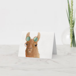 Llamas in Shades: Grußkarte 4 September"x5,6" Feiertagskarte