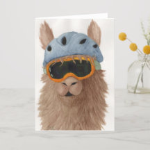 Llamas in Shades: Grußkarte Januar A5