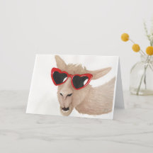 Llamas in Shades: Grußkarte vom Februar A5