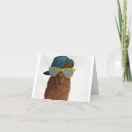 Llamas in Shades: Juni Grußkarte 4"x5,6" Feiertagskarte