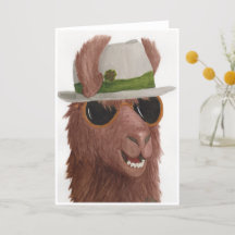 Llamas in Shades: März-Grußkarte A5