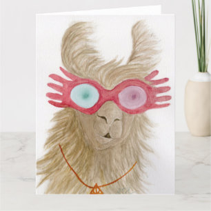 Llamas in Shades: Oktober Grußkarte 8.5"x11" Dankeskarte