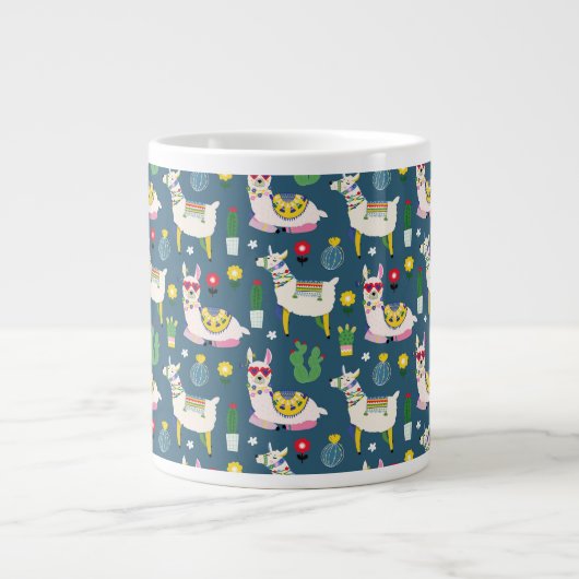 Llamas in Sonnenbrillen Muster Jumbo-Tasse (Vorderseite)