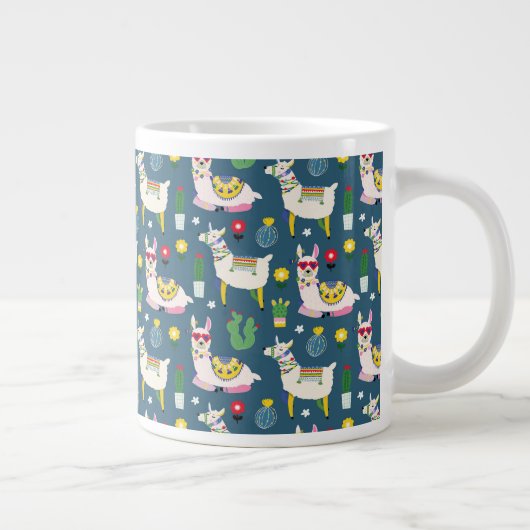 Llamas in Sonnenbrillen Muster Jumbo-Tasse (Rechts)