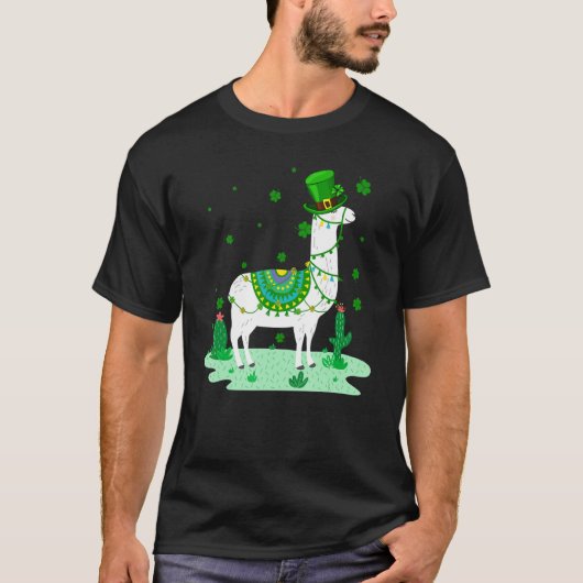 Llamas Leprechaun Llama St Patrick's Day T-Shirt (Vorderseite)