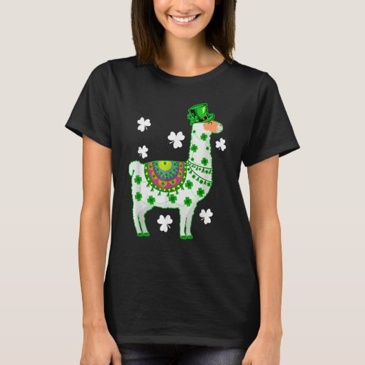 Llamas Lover Leprechaun Llama St. Patrick's Day T-Shirt (Vorderseite)