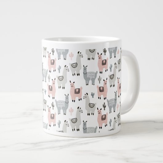 Llamas-Muster Jumbo-Tasse (Vorderseite Rechts)