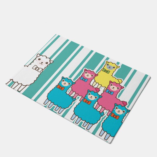 Llamas oder Alpacas? Alpacas oder Llamas? Fußmatte (Schrägansicht)