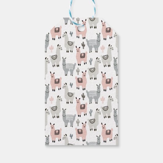 Llamas Pattern lächeln Geschenkanhänger (Rückseite)