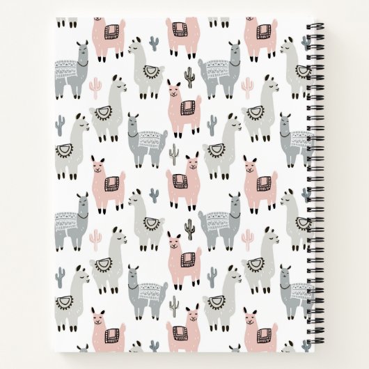 Llamas Pattern lächeln Notizblock (Rückseite)