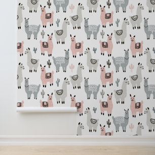 Llamas Pattern lächeln Tapete