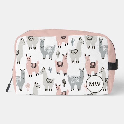Llamas Pattern lächeln Waschbeutel (Rückseite)