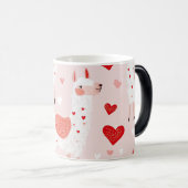 Llamas pattern valentines verwandlungstasse (VorderseiteRechts)