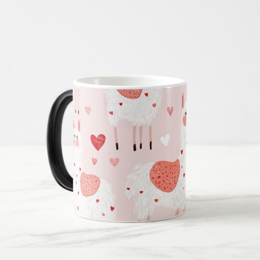 Llamas pattern valentines verwandlungstasse (Vorderseite Links)