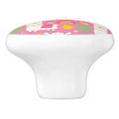 Llamas Rainbows Green Cactus Light Girly Pink Nied Keramikknauf (Seitenansicht)