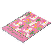 Llamas Rainbows Green Cactus Light Girly Pink Nied Notizblock (Linke Seite)