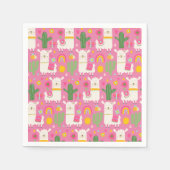 Llamas Rainbows Green Cactus Light Girly Pink Nied Serviette (Vorderseite)