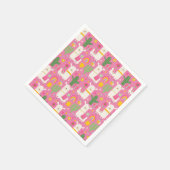 Llamas Rainbows Green Cactus Light Girly Pink Nied Serviette (Ecke)