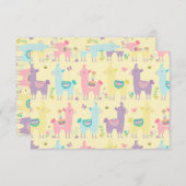 Llamas rosa, gelb Lila Niedlich Adorable Dankeskarte (Vorne/Hinten)