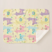 Llamas rosa, gelb, Lila, Niedlicher, bezaubernder  Sherpadecke (Vorderseite (Horizontal))