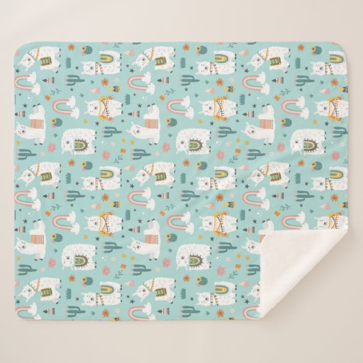 Llamas Sherpa Blanket Sherpadecke (Vorderseite (Horizontal))