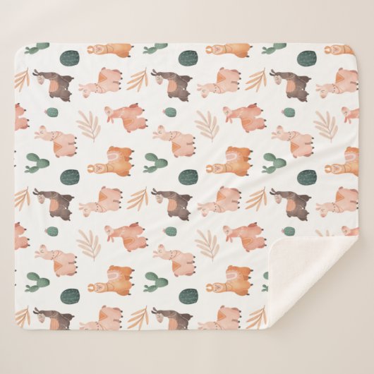 Llamas Sherpa Blanket Sherpadecke (Vorderseite (Horizontal))