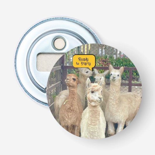 Llamas sind aus Peru auf diesem Flaschenöffner (Vorderseite)