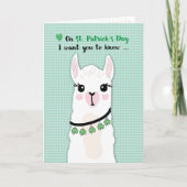 Llamas St. Patricks Day Kleeblatts Karte (Vorderseite)