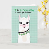 Llamas St. Patricks Day Kleeblatts Karte (Gelbe Blume)