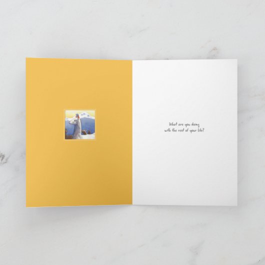 Llamas über das blauromantische Denken von dir Karte (Innenseite)