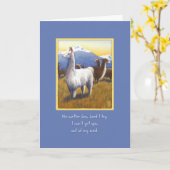 Llamas über das blauromantische Denken von dir Karte (Gelbe Blume)