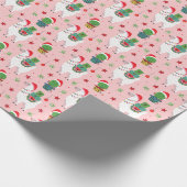 Llamas und Cacti Weihnachtsmuster Geschenkpapier (Ecke)