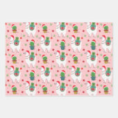 Llamas und Cacti Weihnachtsmuster Geschenkpapier Set (Vorderseite 2)