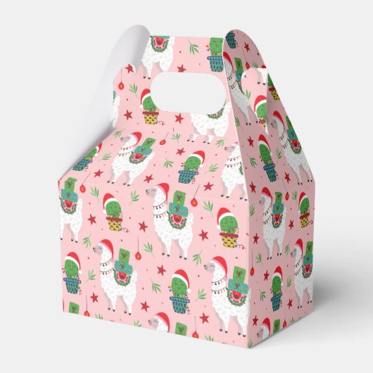 Llamas und Cacti Weihnachtsmuster Geschenkschachtel (Vorderseite)