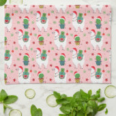 Llamas und Cacti Weihnachtsmuster Geschirrtuch (Gefaltet)