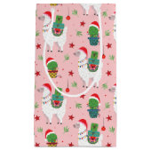 Llamas und Cacti Weihnachtsmuster Kleine Geschenktüte (Vorderseite)