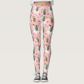 Llamas und Cacti Weihnachtsmuster Leggings (Vorderseite)