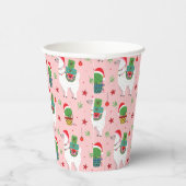 Llamas und Cacti Weihnachtsmuster Pappbecher (Rechts)