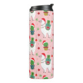Llamas und Cacti Weihnachtsmuster Thermosbecher (Nach links gedreht)