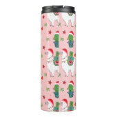 Llamas und Cacti Weihnachtsmuster Thermosbecher (Rückseite)