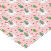 Llamas und Cacti Weihnachtsmuster Tischdecke (Schrägansicht)